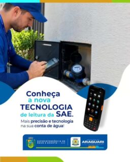 📲 INOVAÇÃO E PRECISÃO NA LEITURA DA SUA CONTA DE ÁGUA!

A SAE Araguari deu mais um passo importante para modernizar nossos serviços! Agora, a leitura das contas de água e esgoto é realizada com o novo aparelho Movfast Ranger 2K, uma tecnologia de ponta que traz mais agilidade, transparência e segurança para o seu dia a dia.

Com essa nova tecnologia, garantimos benefícios diretos para toda a população:

•	Precisão Total: Leitura digital exata, eliminando erros de digitação e inconsistências no valor cobrado.

•	Agilidade no Atendimento: Emissão da conta com dados processados de forma rápida e segura.

•	Tranquilidade para Você: Redução drástica de falhas operacionais, evitando desgastes e a necessidade de deslocamento para correções de fatura.

Essa é a SAE e a Prefeitura Municipal de Araguari trabalhando juntas para modernizar a infraestrutura da cidade e entregar, dia a dia, mais eficiência e qualidade de vida para todos os araguarinos! 💧